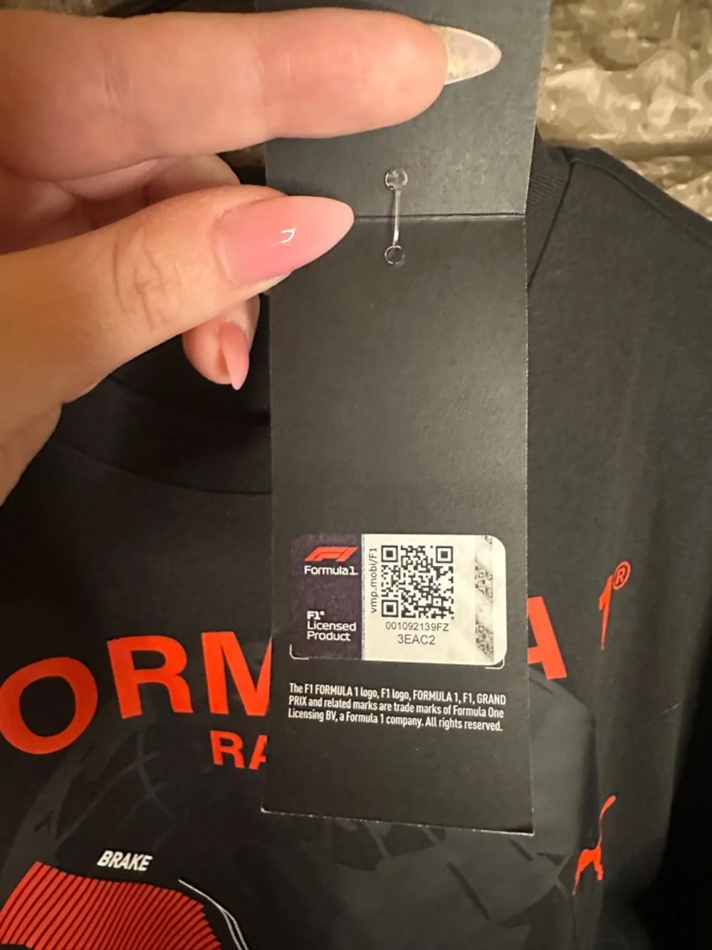 NWT Puma Formula 1 Racing Men's Black Graphic Tee Size Medium